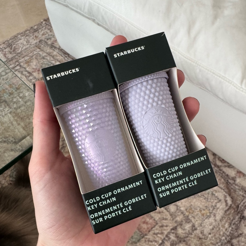 Starbucks Lavender Cold Cup Keychain Set